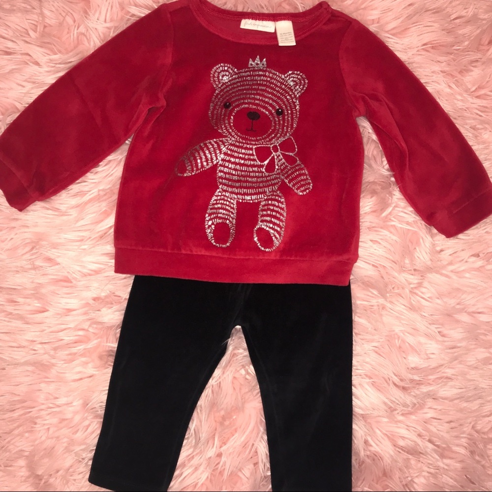 First Impressions Sparkle Teddy Velvet Outfit